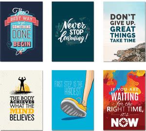 Set Of 6 Motivational Quotes Wall Posters Size - A3, 42 x 29.7 Cm (16. ...