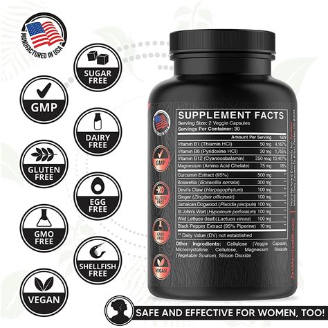 Natural Sciatica Pain Relief Supplement for Lower Back, Nerve & Fibromyalgia Relief - Vitamins ...