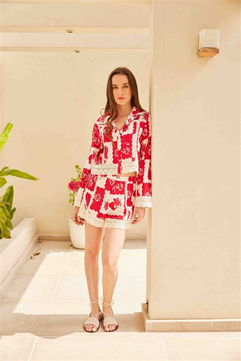 Printed Co-ord Set with lace detailing – House of Sal