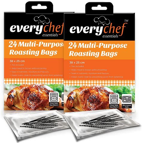 48pk Roasting Bags for Oven with Ties | Oven Bags for Roasting Chicken ...