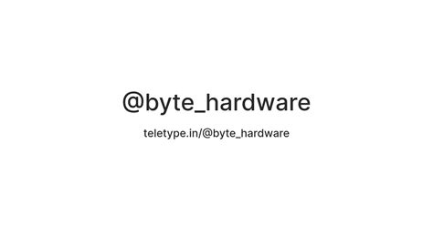 @byte_hardware — Teletype