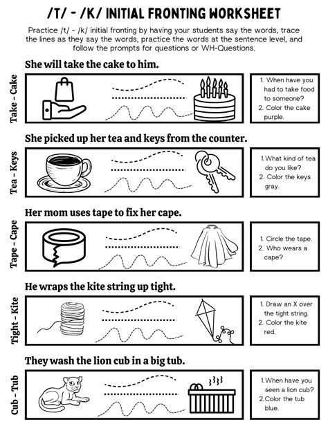 Fronting Phonological Process Speech Therapy Activities - Speech ...