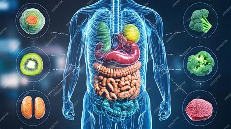 How Digestive System Breaks Down Nutrients Nutritional Illustration | Premium AI-generated image