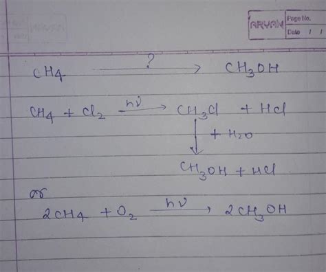 Convert methane to methyle alcohal - Brainly.in