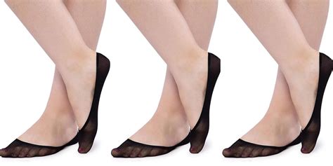 N2S NEXT2SKIN Women's No-show Liner Nylon Socks (Pack of 3) (Black ...