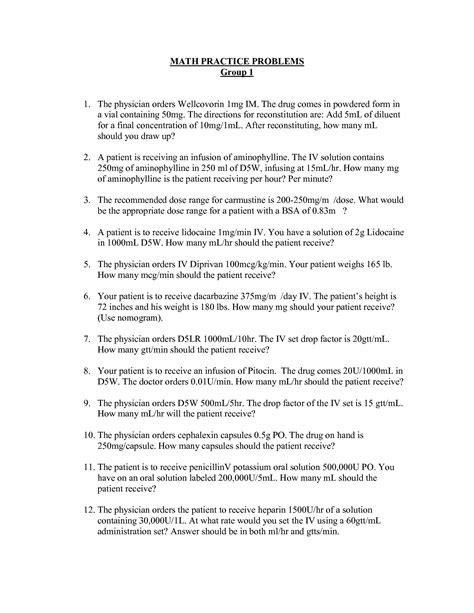 Image result for Nursing Math Study Guide