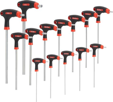 Buy 14 Piece T Handle Allen Wrench Set, 7 Imperial and 7 Metric Hex Key ...