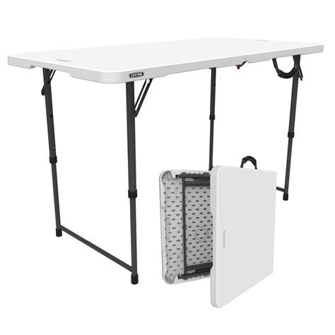 Brandclub - Lifetime 4 Foot Fold-in-Half Adjustable Height Table ...
