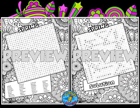 Image result for Spring Coloring Word Search