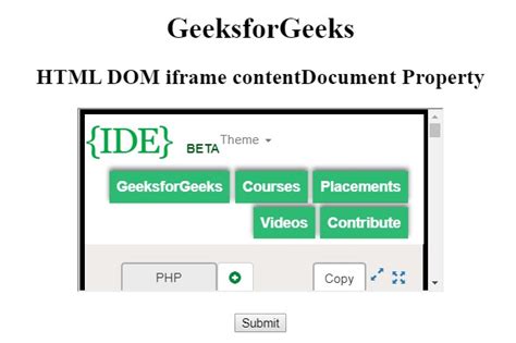 HTML IFrame contentDocument用法及代码示例 - 纯净天空