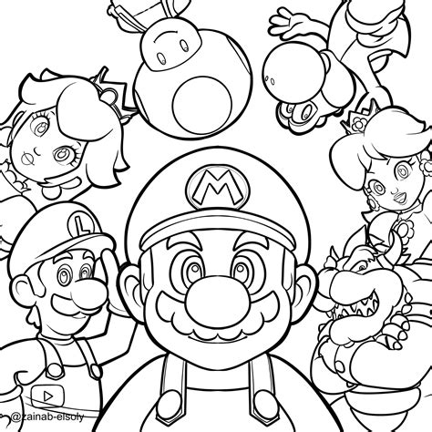 Super Mario Characters Coloring Pages