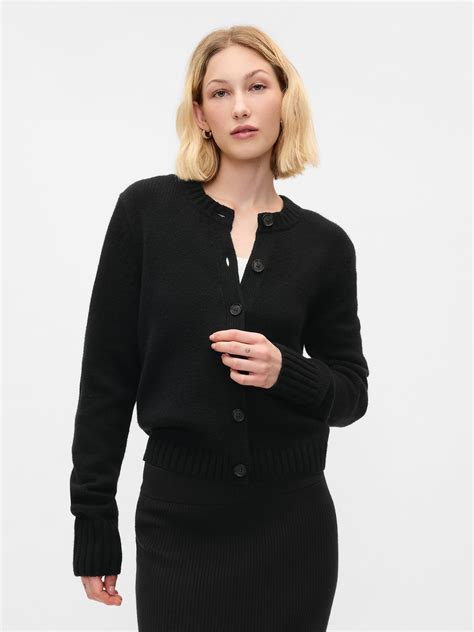 Gap Cashsoft Cropped Cardigan In Black | ModeSens
