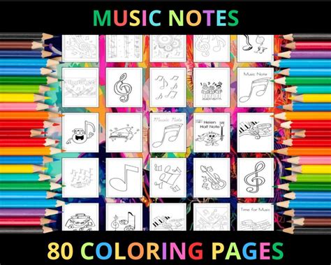 Music Notes Coloring Pages Printable 的图像结果