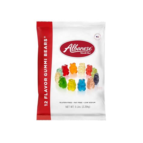 Amazon.com : Albanese Candy, 12 Flavor Gummi Bears, 5 Pound Bag ...