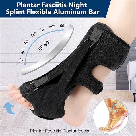 Plantar Fasciitis Night Splint Brace - Adjustable with 3 Straps for ...