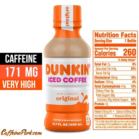 Donuts' Bottled Iced Coffee Caffeine Content: How Much is in?