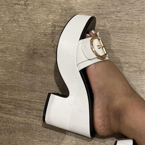 Nasty Gal Women's White Sandals | Depop