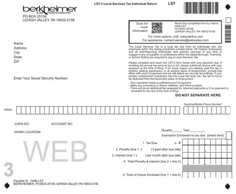 Form LST-3 Download Fillable PDF or Fill Online Local Services Tax ...