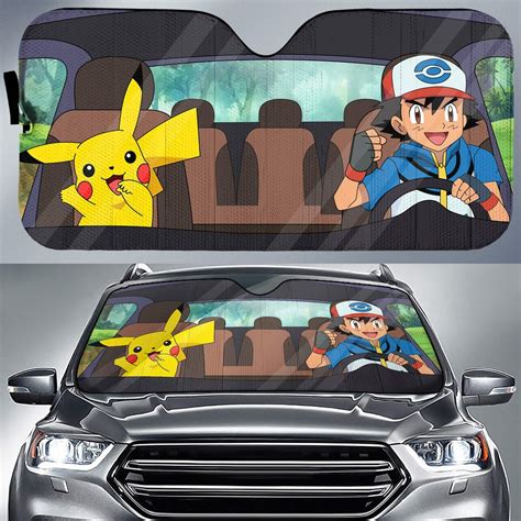 Pokemon Pikachu Driving With Ash Ketchum Auto Sun Shade Car - Etsy
