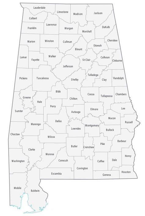 Alabama County Map - GIS Geography