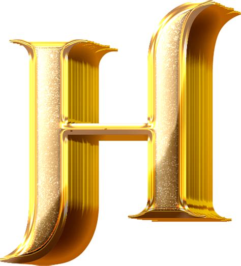 3d oro efecto letra h 21054630 PNG