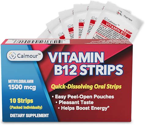 Amazon.com: CALMOUR Vitamin B12 Strips 10 Pack | Easy Oral Dissolvable Mint Flavored Strips ...