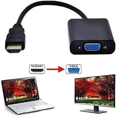 VEV HDMI to VGA Adapter 1080p with Audio Cable (Male to Female ...