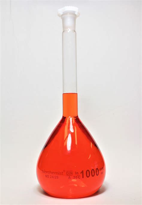 Volumetric Flask, Borosilicate Glass, 1000 ml - Norchemist