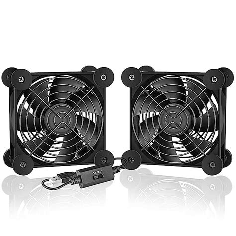 Simple Deluxe Dual 92mm Quiet USB Fan with Multi-Speed Controller for ...