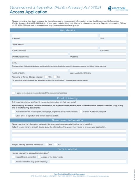 Fillable Online Government Information (Public Access) Act 2009 Access ...