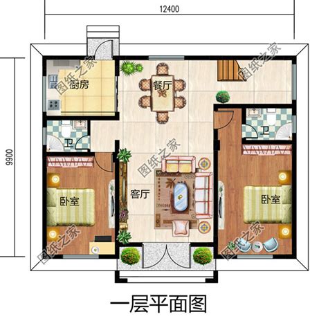 125平方米新农村二层房屋施工设计CAD图纸加效果图_二层别墅设计图_图纸之家
