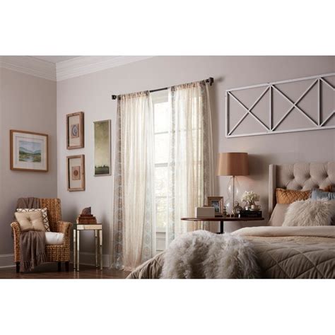 allen + roth 84-Inches Mist Geometric Sheer Rod pocket Single curtain ...