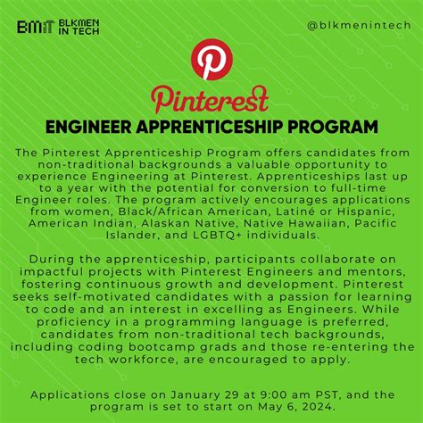 #pinterestapprenticeship #techopportunity #careergrowth # ...