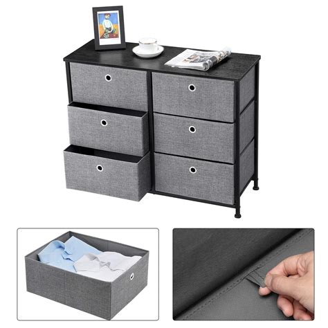 SONGMICS Narrow Dresser with 4 Fabric Drawers Vertical Slim Storage ...