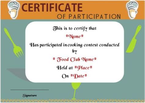 10 Cook Certificate Templates: Appreciate Culinary/Baking skills ...