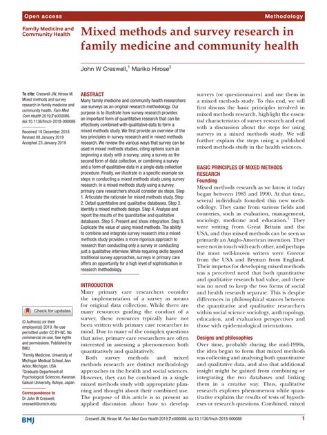 Image result for Survey Map for Mixed Methods