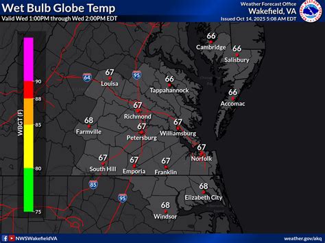 Wet Bulb Globe & Apparent Temperatures Next 3 Days