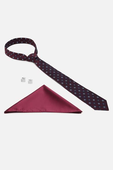 Buy Men Maroon Party Tie Pocket Square And Cufflink Online - 40001168 ...