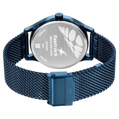 Buy Online Fastrack Style Up Quartz Analog with Day and Date Blue Dial ...