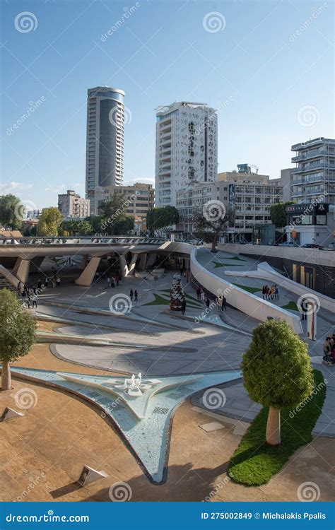 Liberty Eleftheria Square with the Modern and Futuristic Architecture in the Center of Nicosia ...