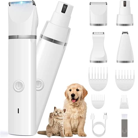 Veeconn Dog Clippers Grooming Kit Hair Clipper-Low Noise Paw Trimmer ...