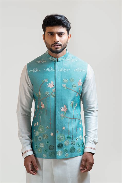 Madhubani Nehru with Overlapping kurta Set