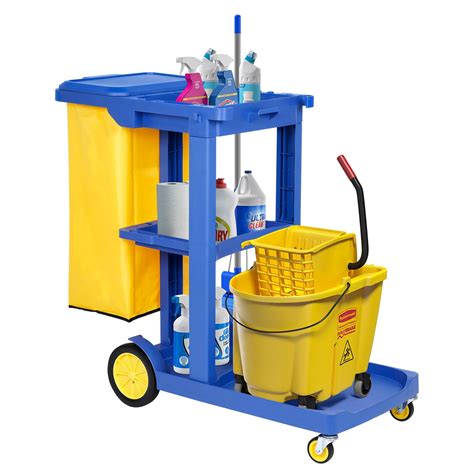 Amazon.com: tonchean Commercial Janitorial Cart 3 Shelf, Housekeeping ...