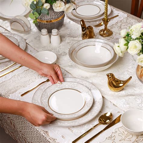 Fleur in Grey 52 Pcs Dinner Set – Vigneto