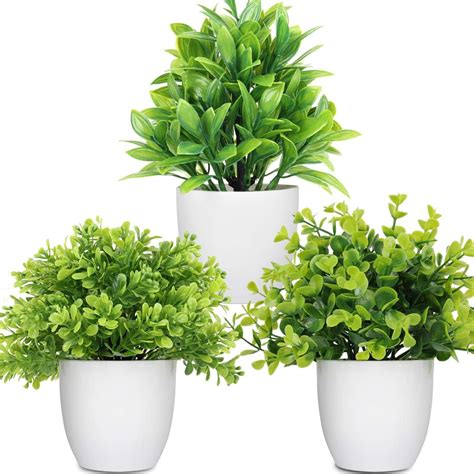 Buy Dekorly® Plastic Artificial Plants Small Fake Potted Plants, Mini ...