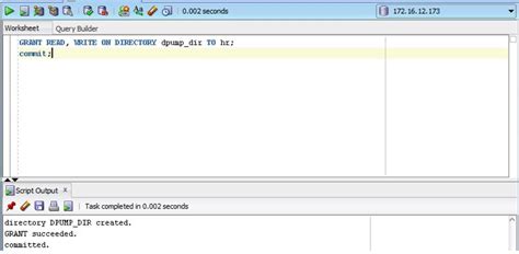 Info Imply@Ravi: Exporting and importing dmp file in oracle database 12c
