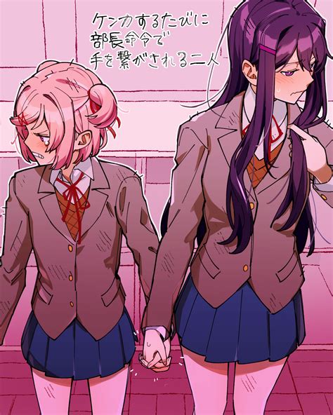natsuki and yuri (doki doki literature club) drawn by shishima_eichi ...