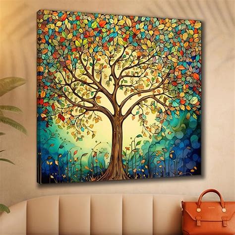 Livin'luxe paintings colorful Tree modern art canvas home decor wall ...