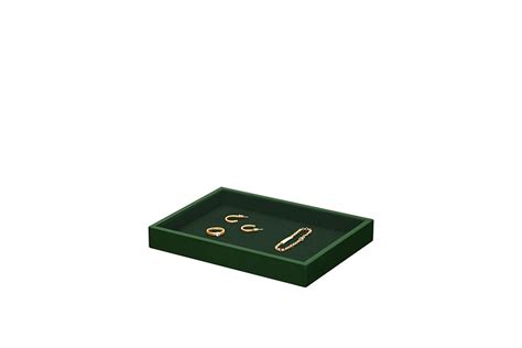 Small leather jewellery tray 20 x 15 cm