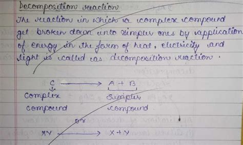 What is decomposition reaction? - EduRev Class 10 Question